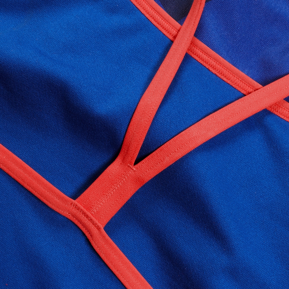 Maillot de bain Club Training femme Placement Digital SuperStar Bleu/rouge