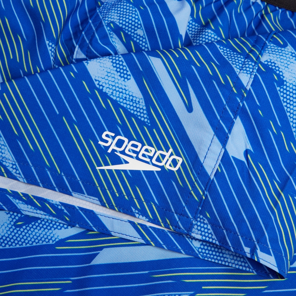 Men's Hyper Boom Band Printed 16'' Swim Shorts Blue/Yellow