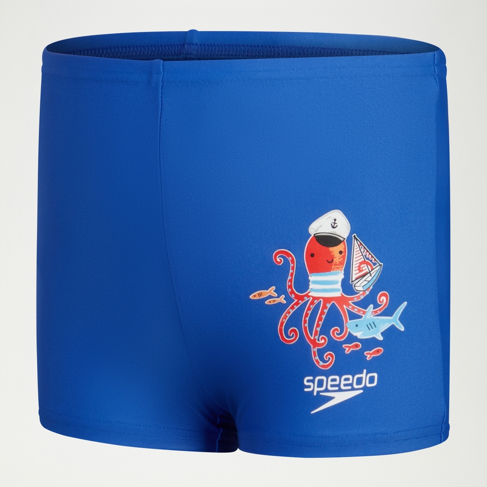 Boxer de bain Garçon imprimé 33 cm bleu/blanc