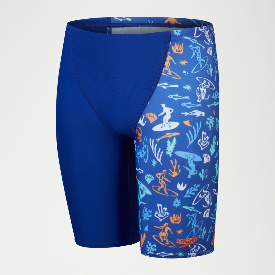 Digital All-Over-Schwimmhose mit V-Cut für Jungen Blau