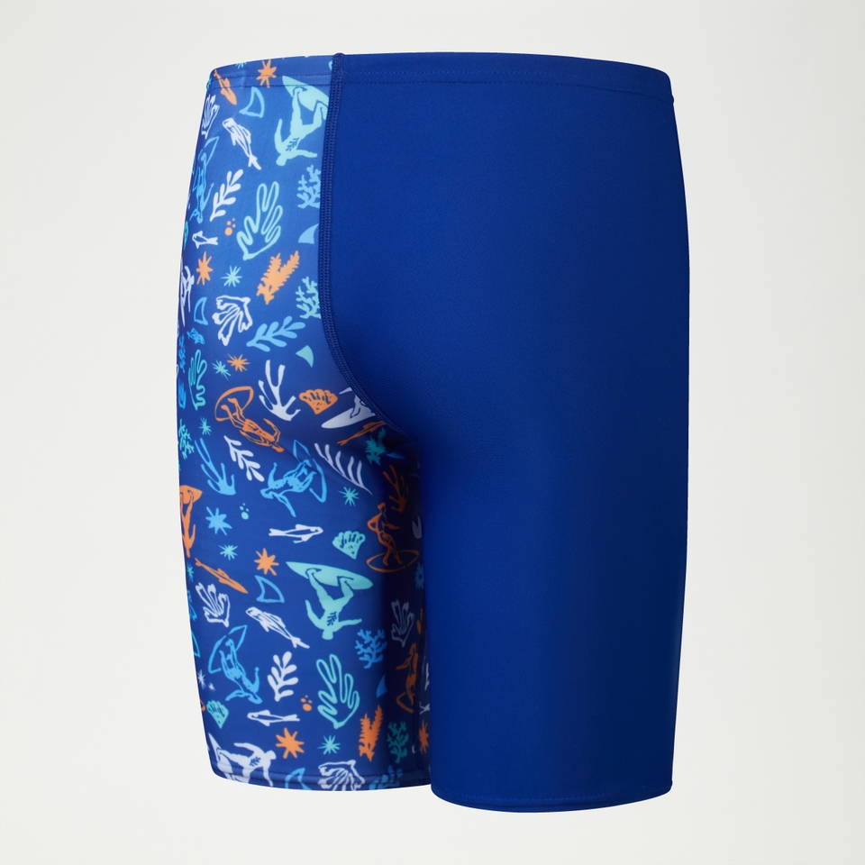 Digital All-Over-Schwimmhose mit V-Cut für Jungen Blau