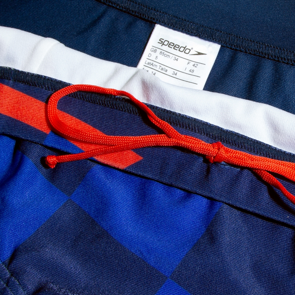Herren Club Training Badehose mit digitalem Print, 17 cm Blau