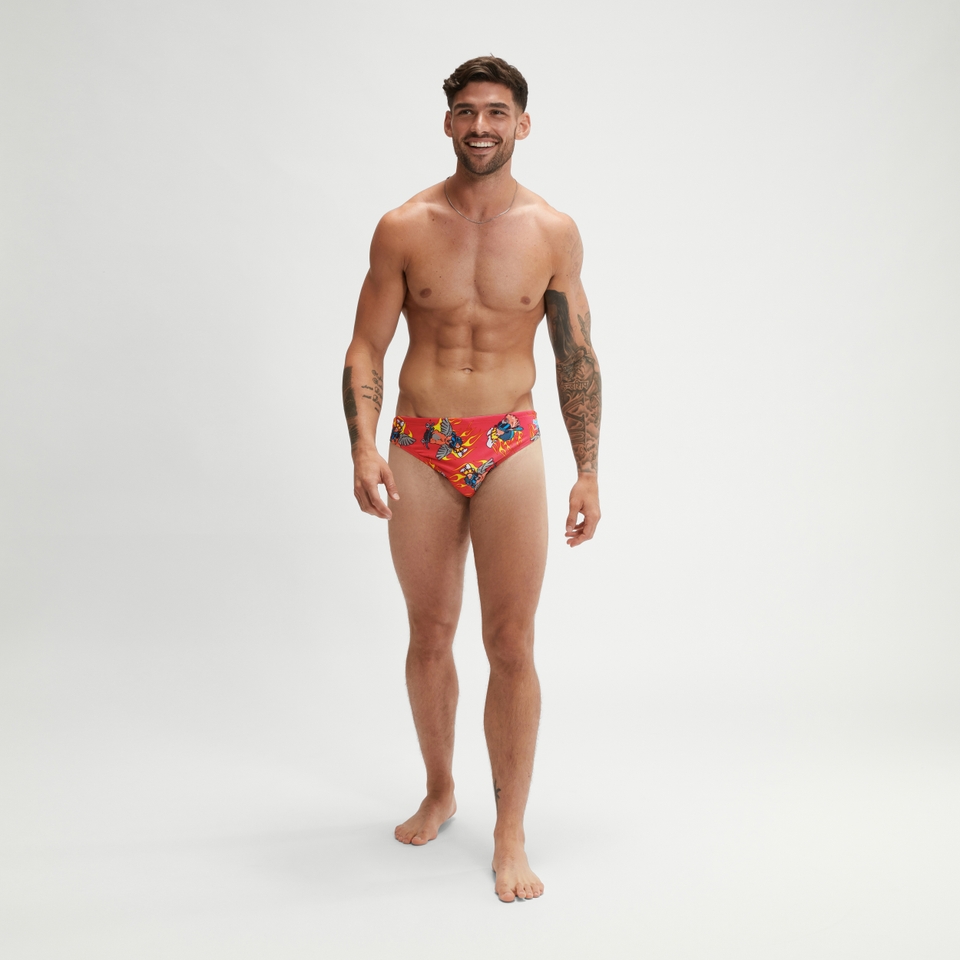 Men's Escape 5cm Brief Pink/Yellow