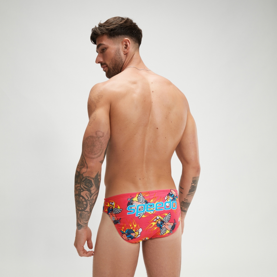 Men's Escape 5cm Brief Pink/Yellow