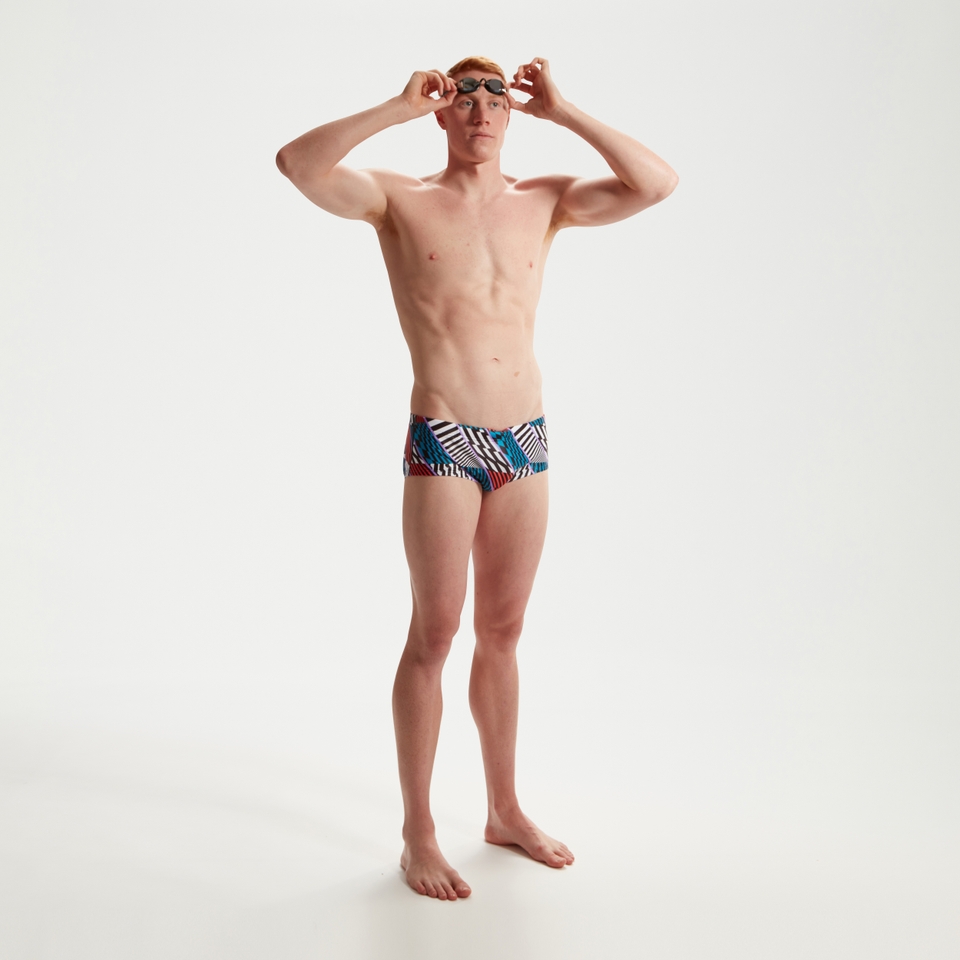 Slip de bain homme Club Training 13,5 cm Allover Bleu/blanc/rouge