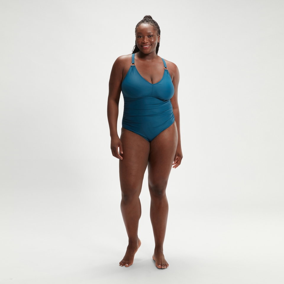 Women's Plus Shaping V Neck One Piece Green
