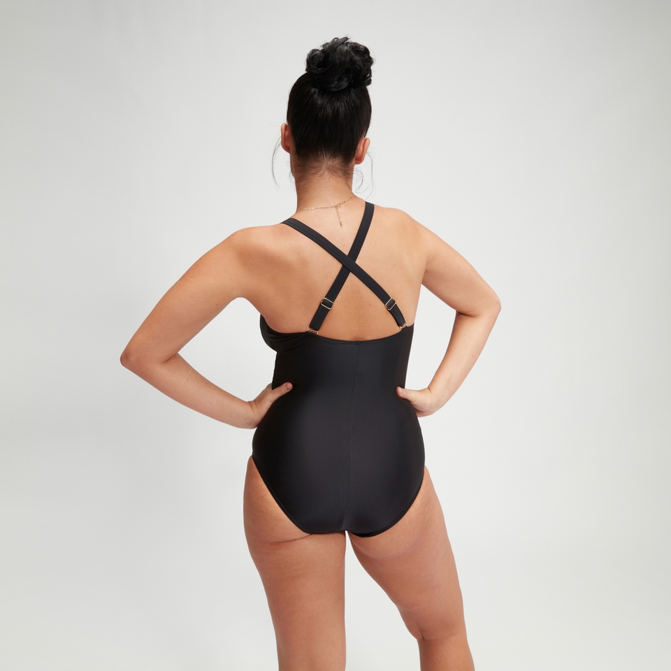 Women's Shaping V Neck One Piece Black