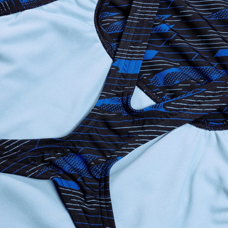 HyperBoom Medalist-Badeanzug für Damen Schwarz/Blau