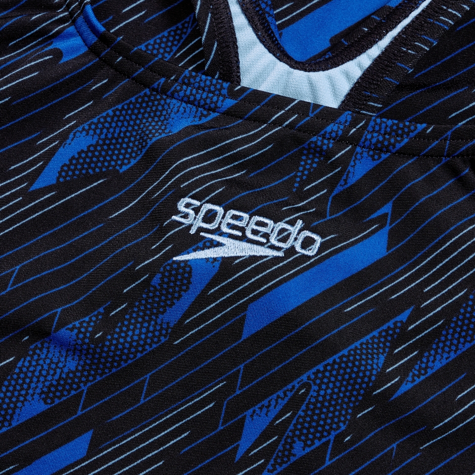 HyperBoom Medalist-Badeanzug für Damen Schwarz/Blau