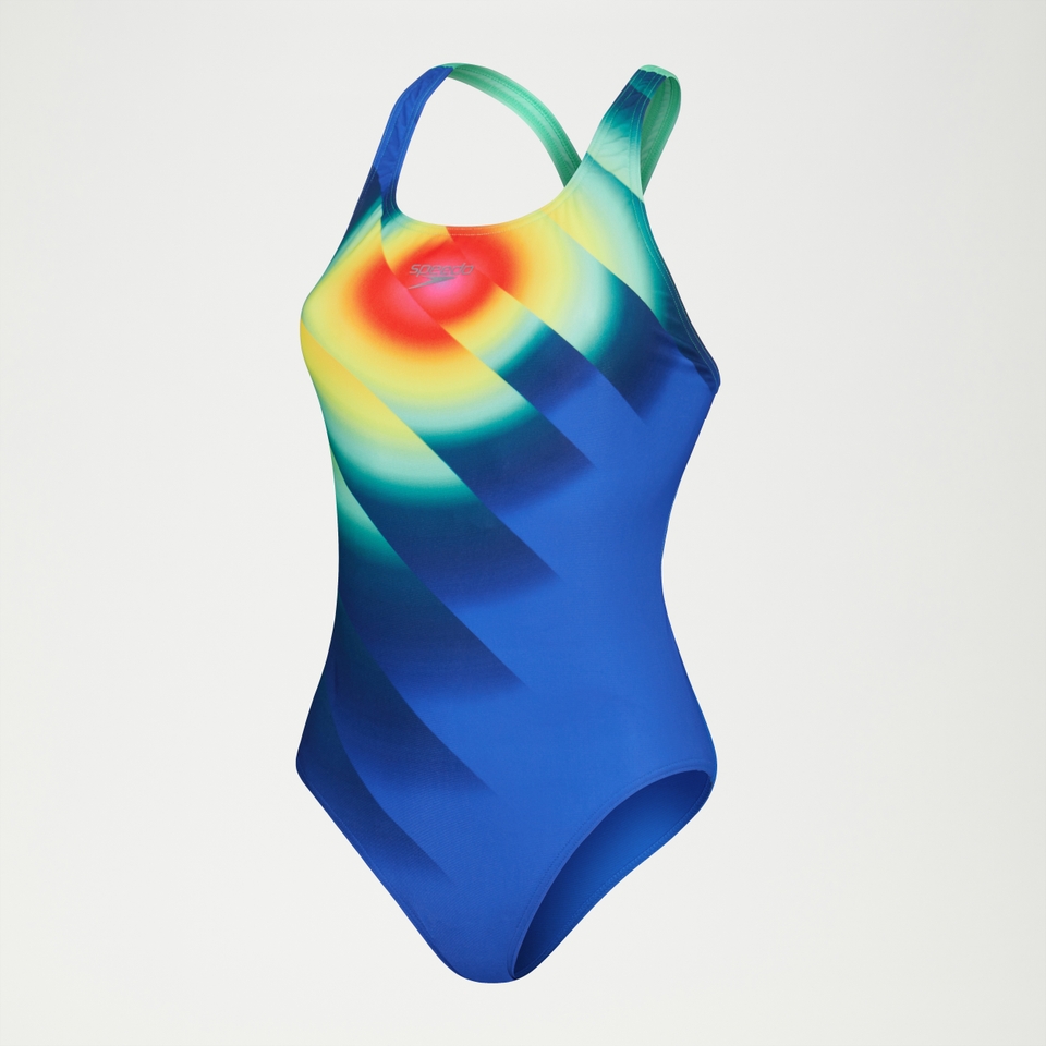 Women's Placement Digital Turnback Swimsuit Blue/Green