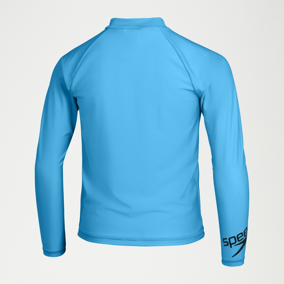 Junior Unisex Hooded Long Sleeve Rash Top Blue