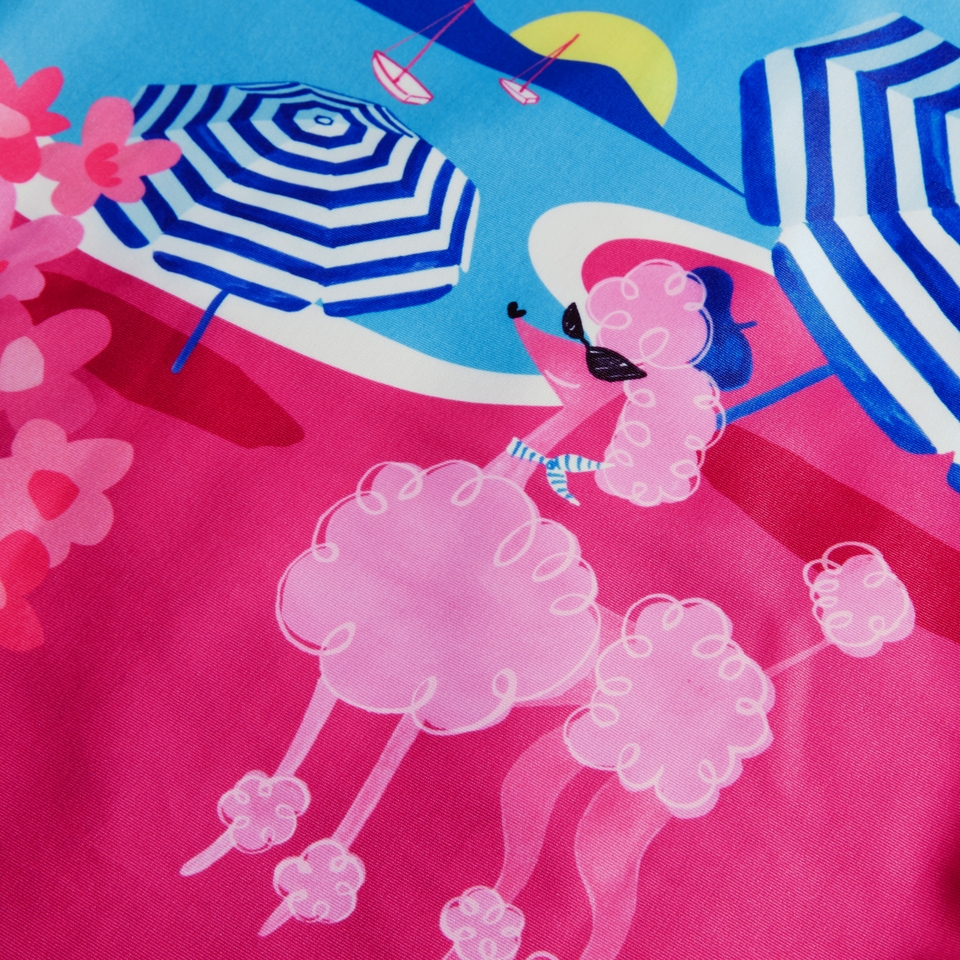 Digital-Langarm-Rash-Top für Mädchen Pink/Blau