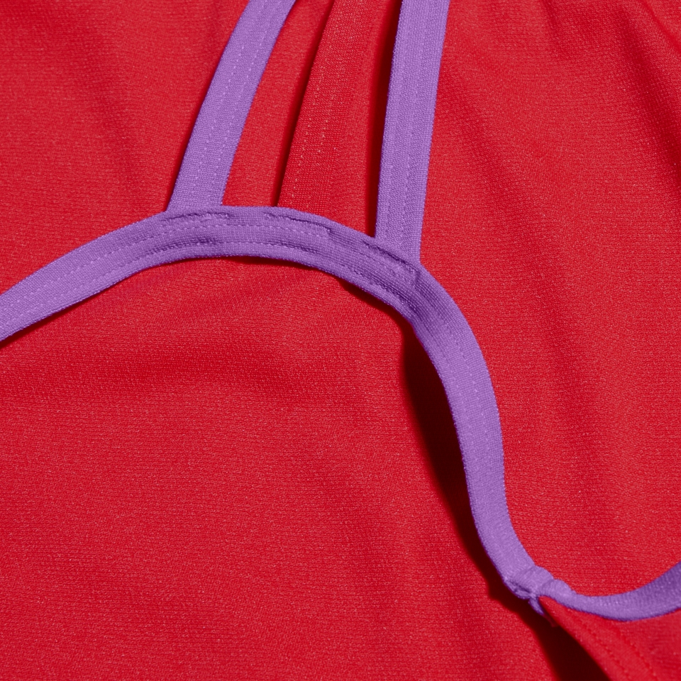 Maillot de bain Club Training fille dos Lane Line uni Rouge