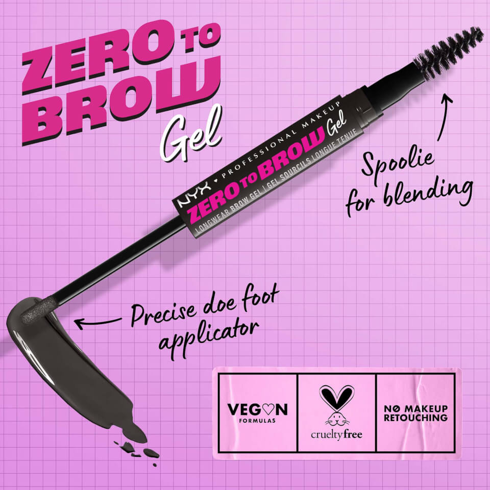 NYX Professional Makeup Zero To Brow Longwear Vegan Tinted Eyebrow Gel 13g (Various Shades)