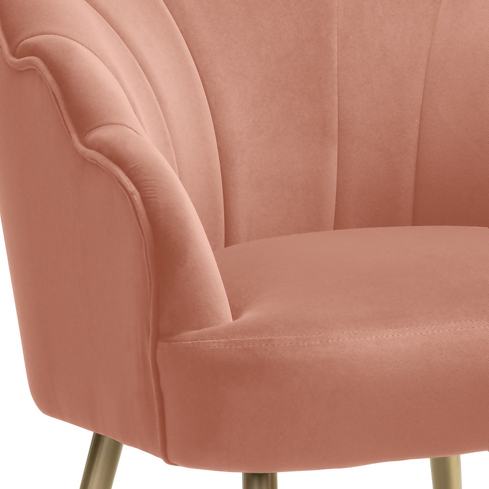 Sophia Scallop Accent Chair - Matte Pink