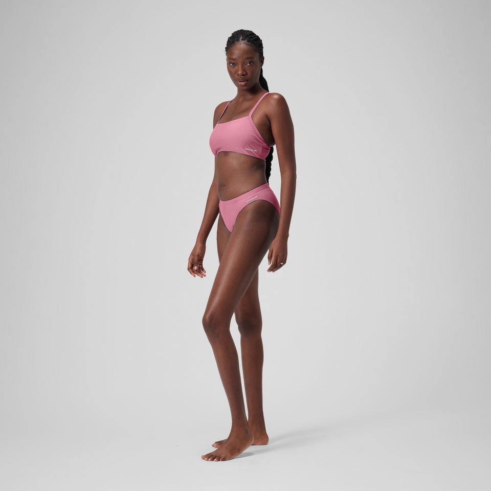 Bas de bikini classique uni Femme Rose