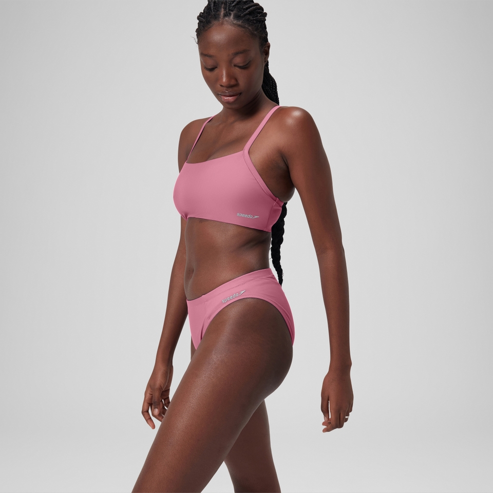 Bas de bikini classique uni Femme Rose