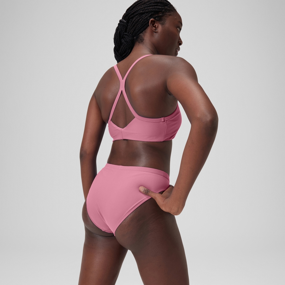 Bas de bikini classique uni Femme Rose