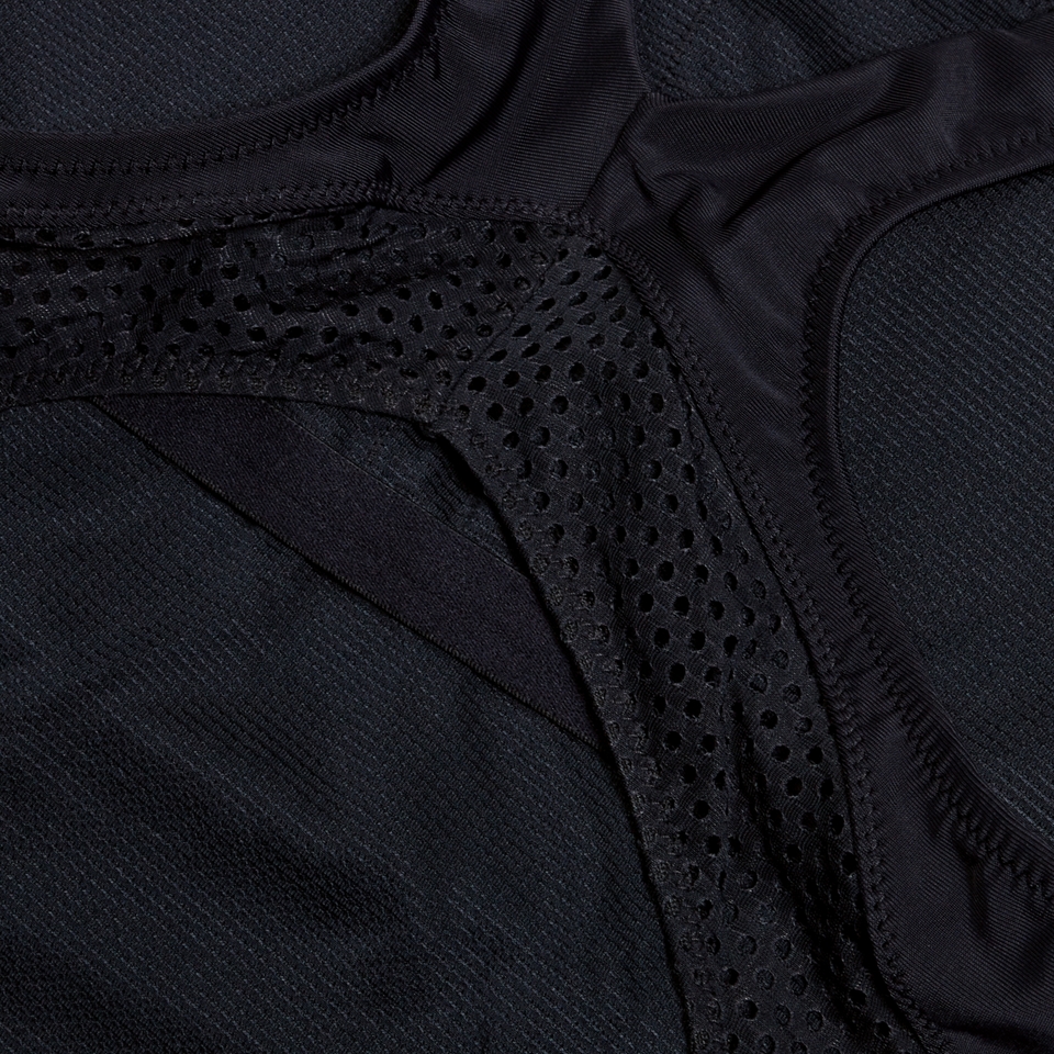 Women's Solid Scoop Mesh One Piece Black
