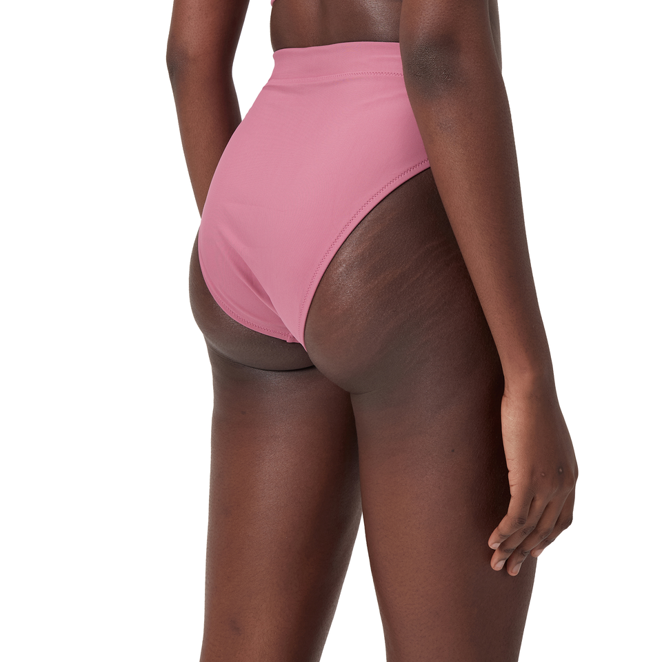 Bas de bikini taille haute couleur unie pour femmes, violet
