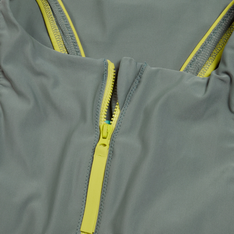 Women's Zip Colourblock Swimsuit Green