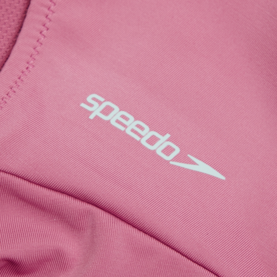 Hochgeschlossener einfarbiger Badeanzug für Damen Pink