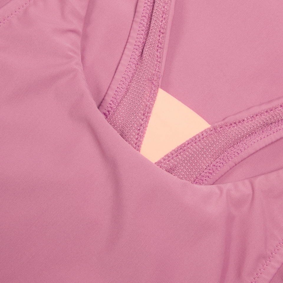 Hochgeschlossener einfarbiger Badeanzug für Damen Pink