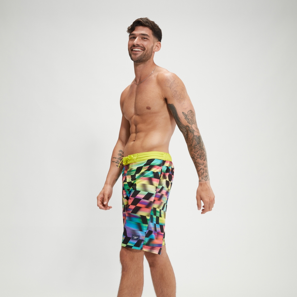 Men's Print Bondi Basin 20'' Swim Shorts Green/Red