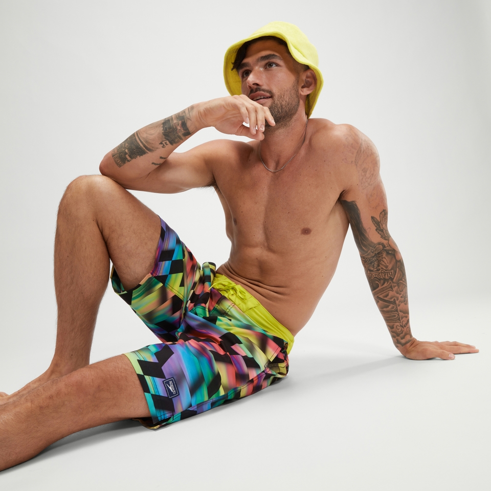 Men's Print Bondi Basin 20'' Swim Shorts Green/Red