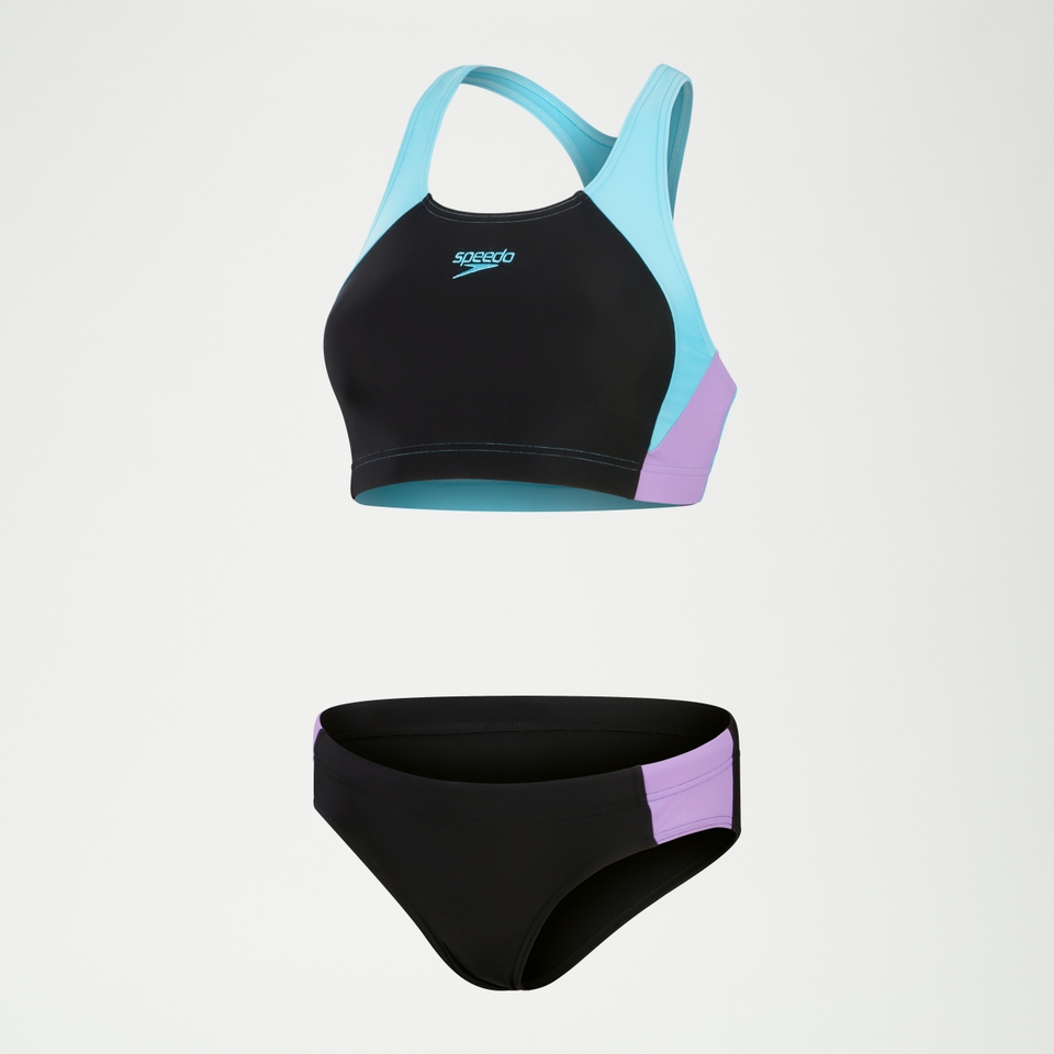 Women's Colourblock Splice Bikini Black/Purple