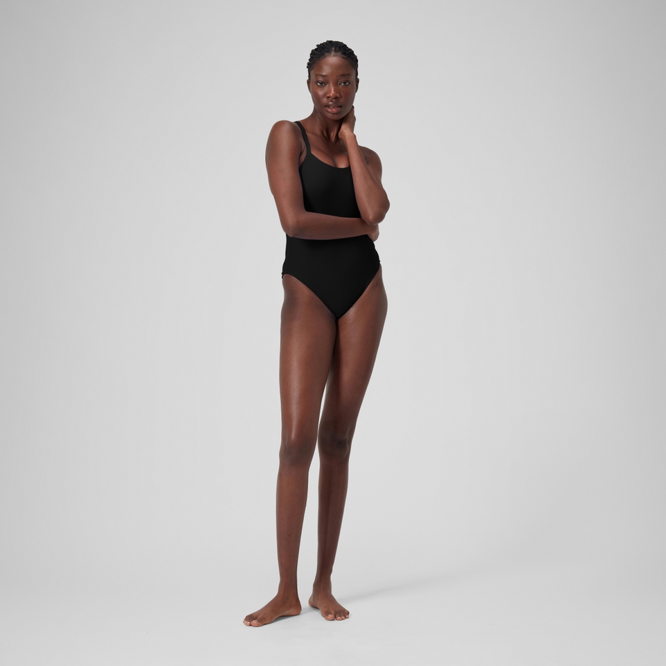 Women's Colorblock Racerback One Piece Black
