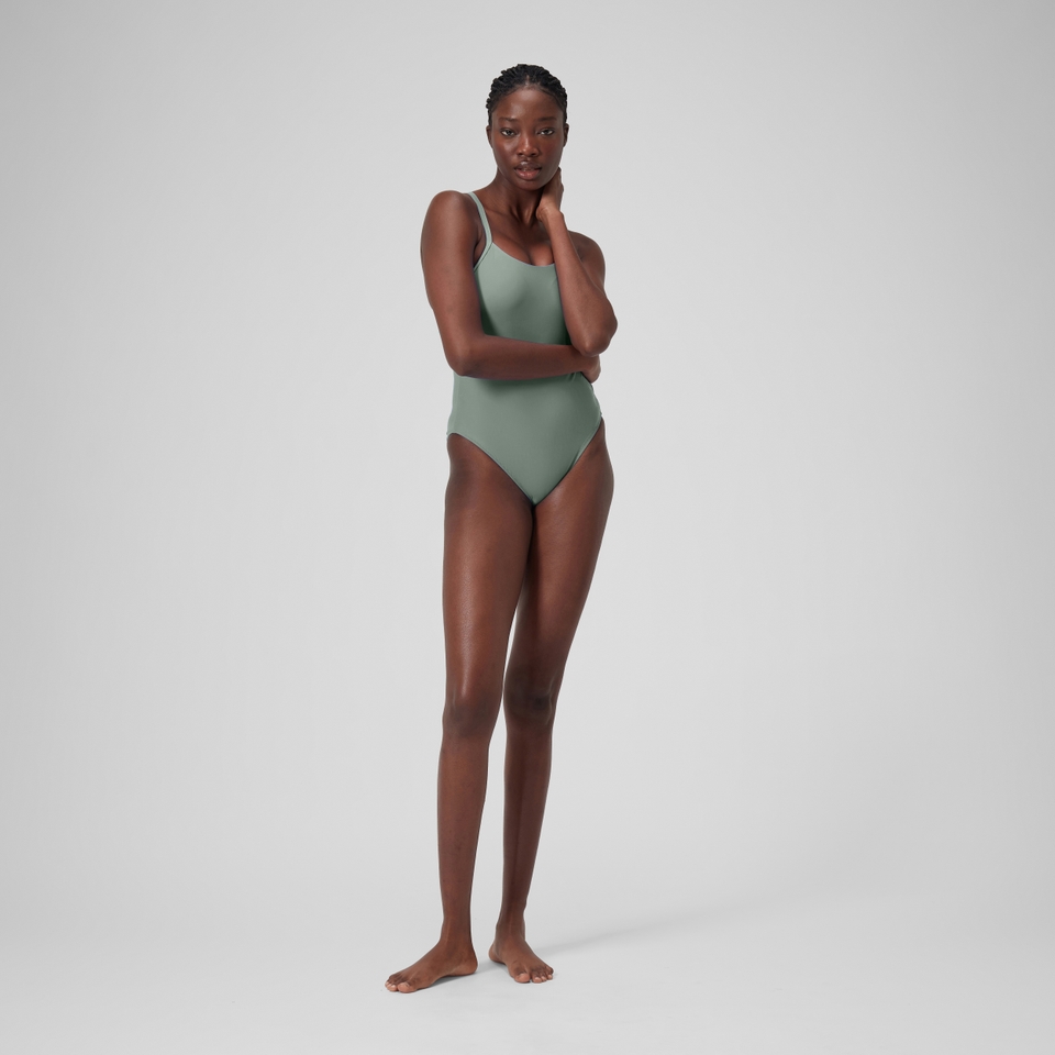 Women's Solid Racerback One Piece Green