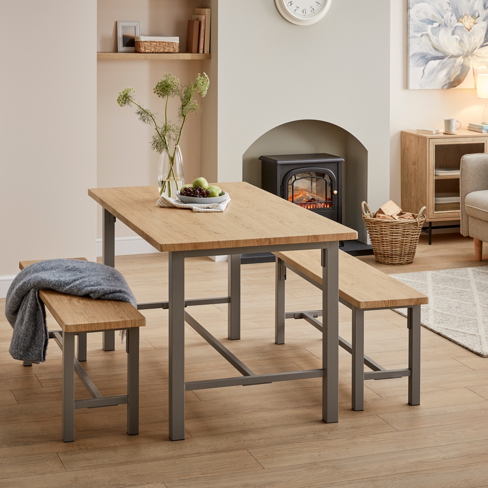 Nina Dining Table & 2 Benches