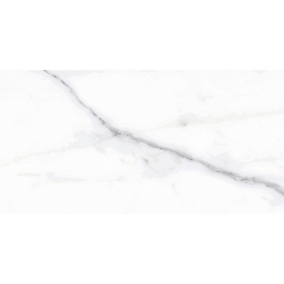 Calacatta Dover Porcelain White Marble Effect Matt Wall and Floor Tile 300 x 600mm - 1.08sqm Pack