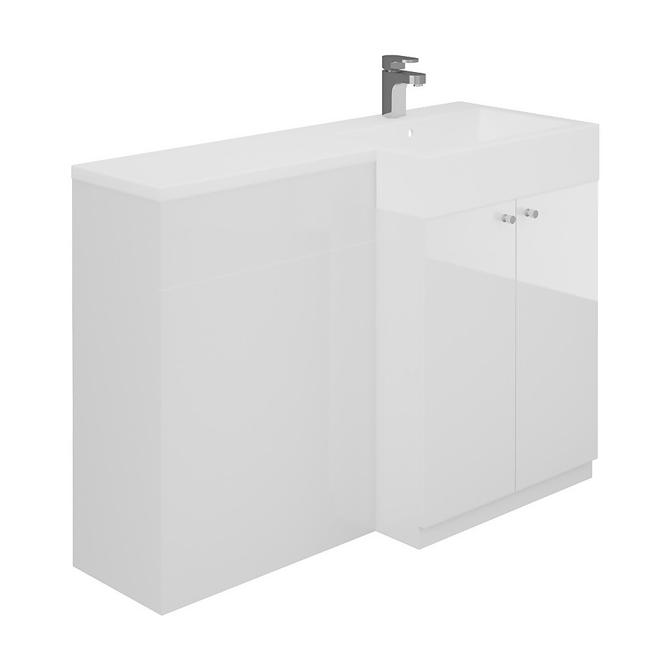 MyConcept 1200mm Right Hand Combination Vanity Unit with Basin and WC Unit - White