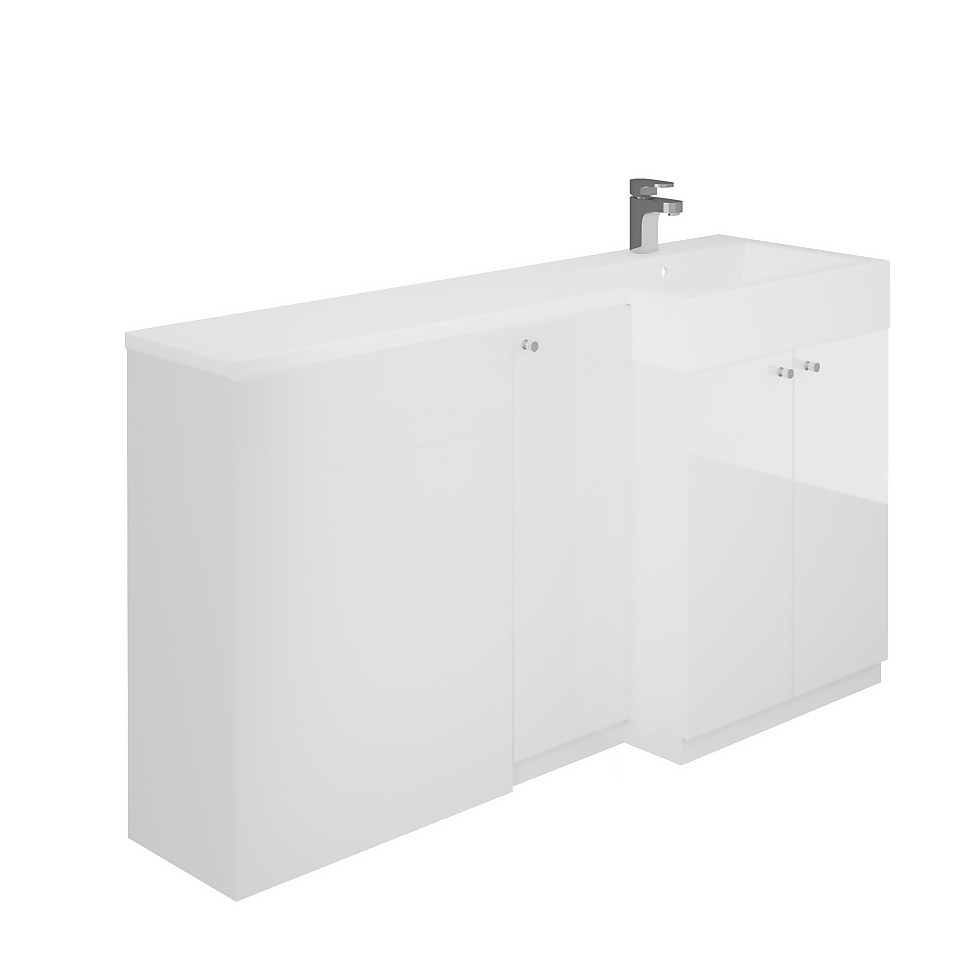 MyConcept 1500mm Right Hand Combination Vanity Unit with Basin and WC Unit - White