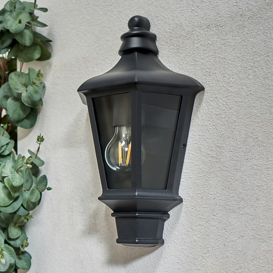 Rutland Outdoor Flush Wall Lantern - Black