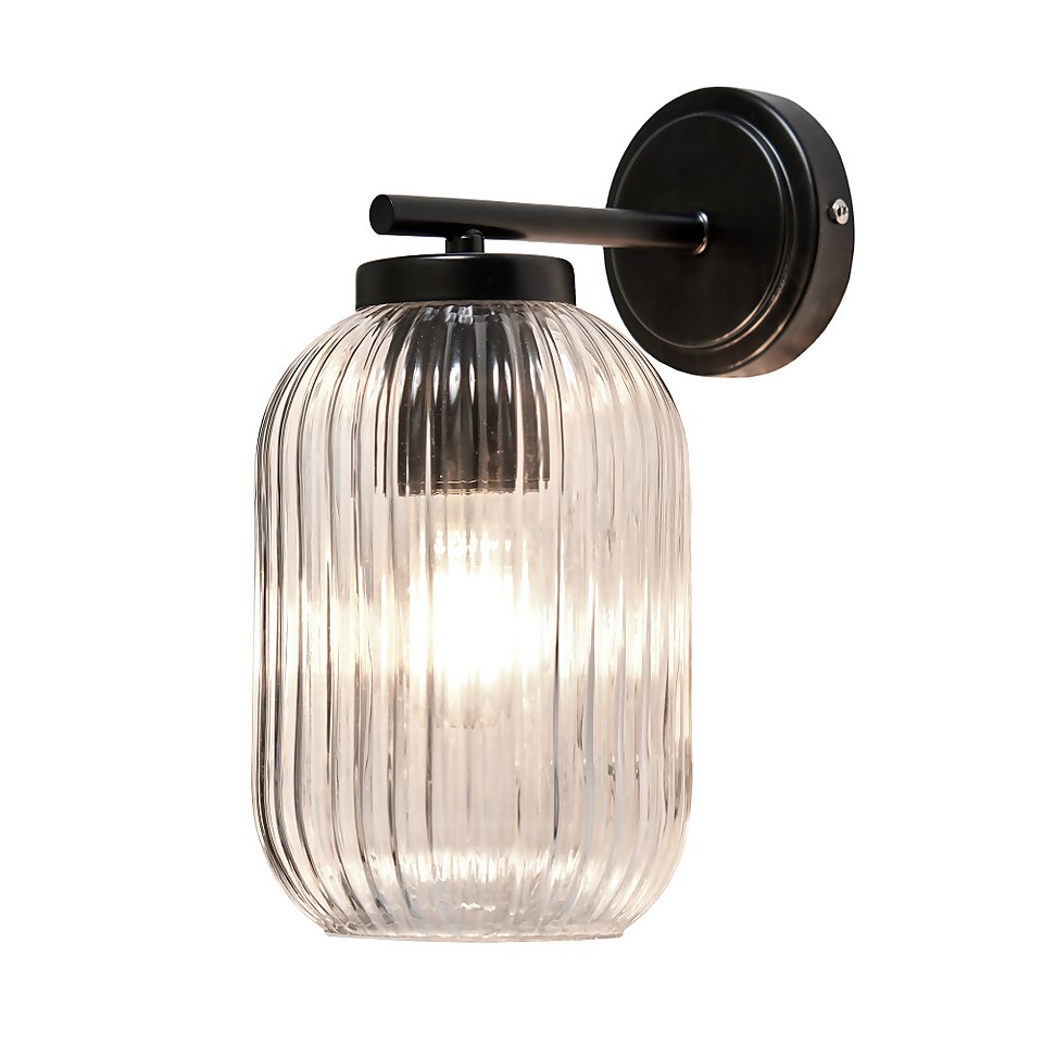 Stanton Ribbed Glass Outdoor Wall Light