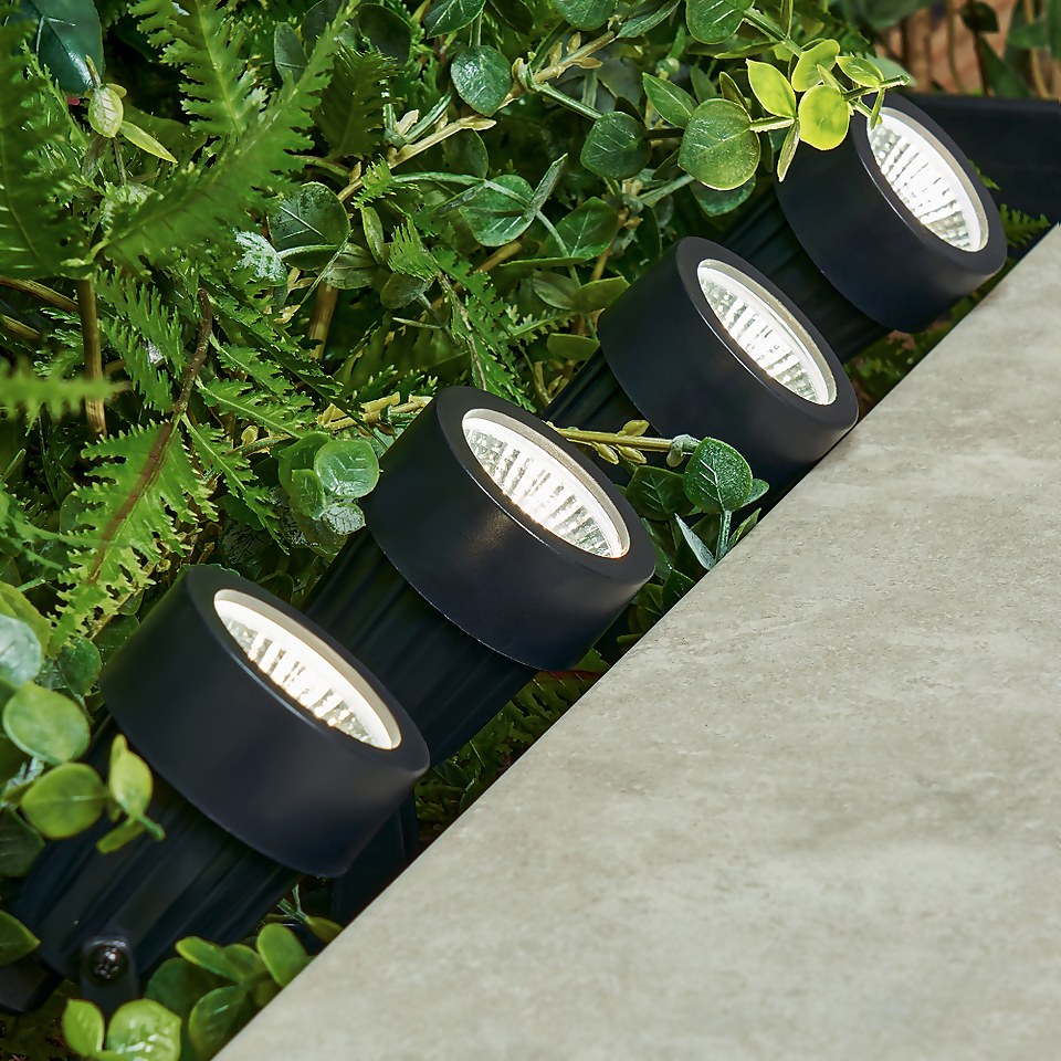 LED Outdoor Spike & Deck Lights - Pack of 4