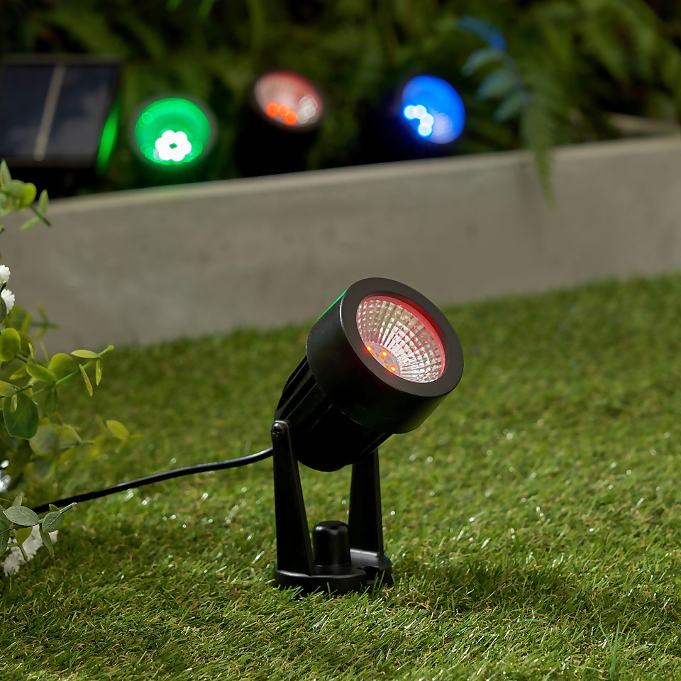 LED Solar Garden Spike Lights - Pack of 4