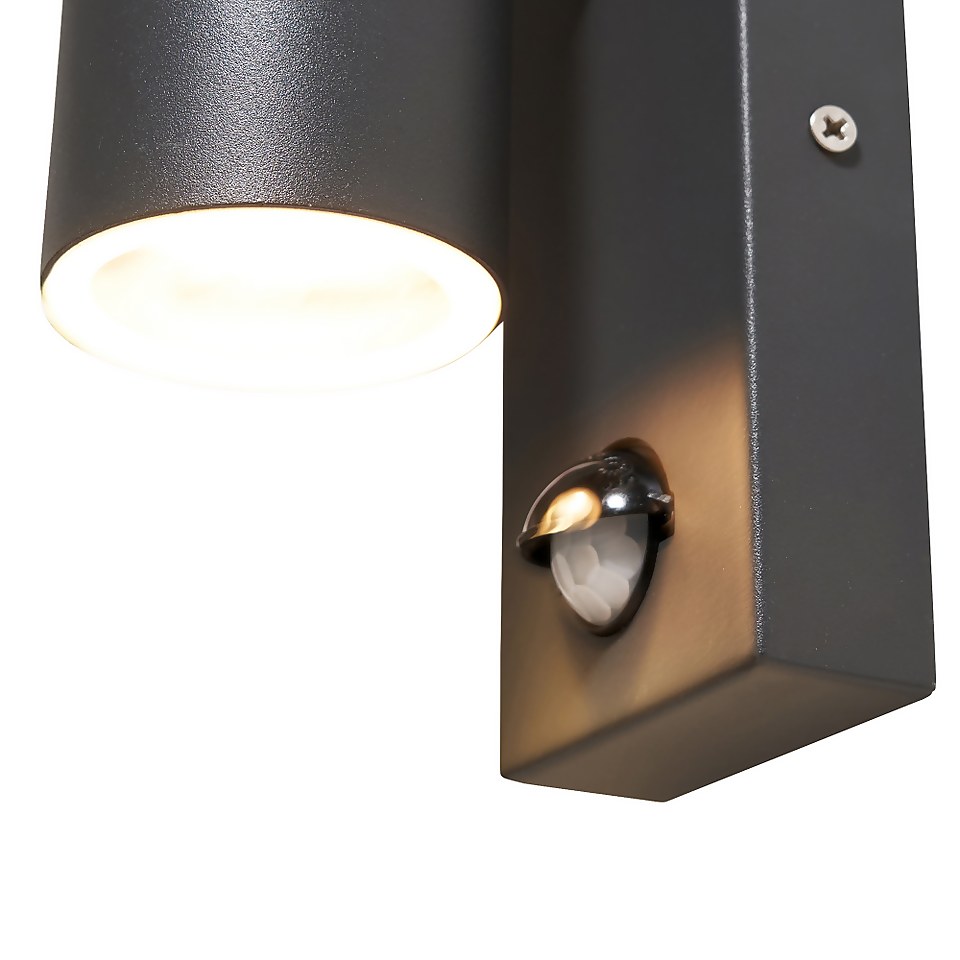 Mills Up & Down Outdoor Wall Light with PIR Motion Sensor - Anthracite