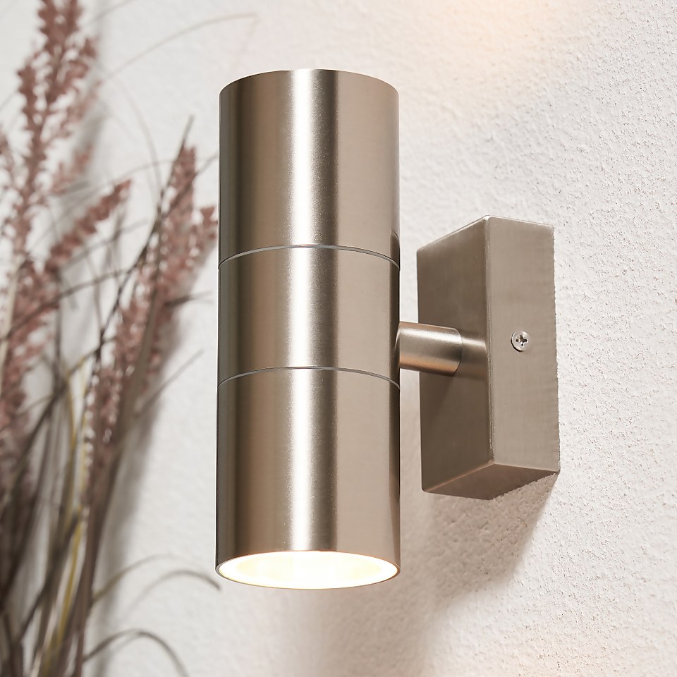 Mills Up & Down Outdoor Wall Light - Stainless Steel