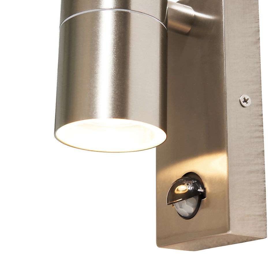 Mills Up & Down Outdoor Wall Light with PIR Motion Sensor Stainless