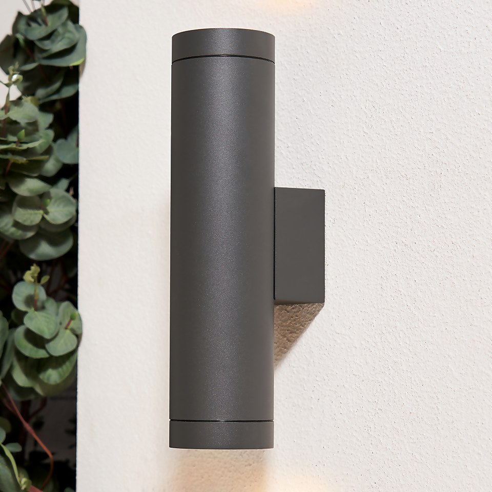 Mills Large Up & Down Outdoor Wall Light - Anthracite