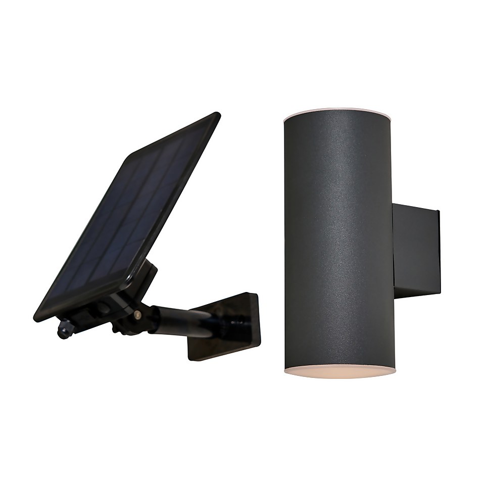 Solar LED Up & Down Wall Light - Anthracite