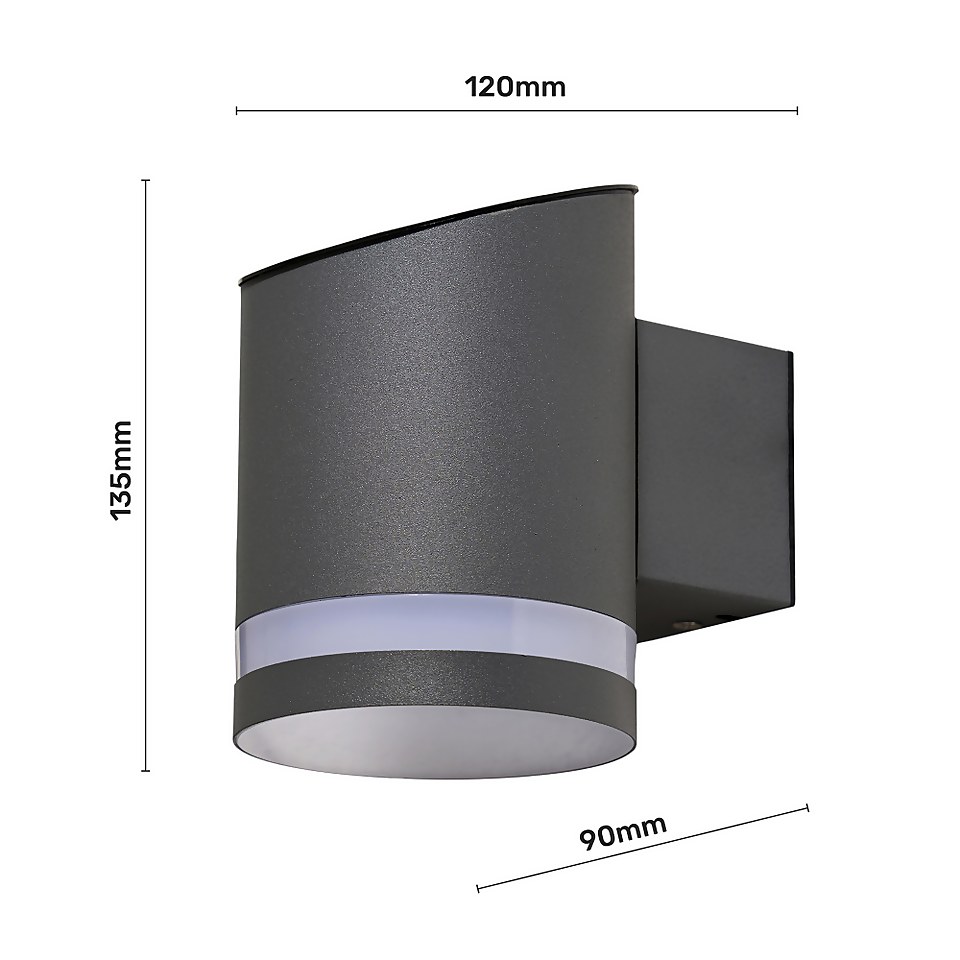 Coniston LED Down Solar Wall Light - Anthracite