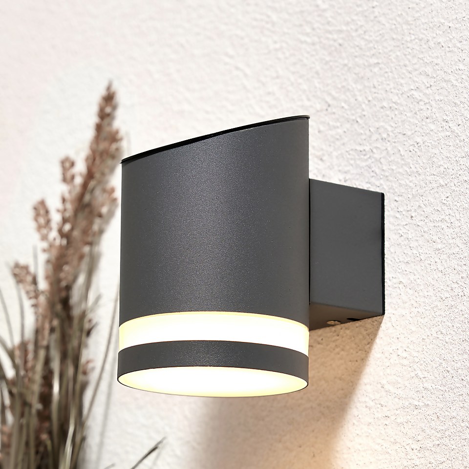 Coniston LED Down Solar Wall Light - Anthracite