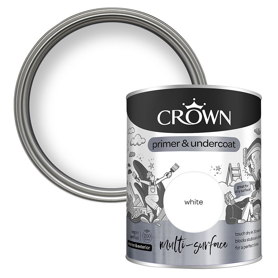 Crown Multi Surface Primer & Undercoat White - 750ml