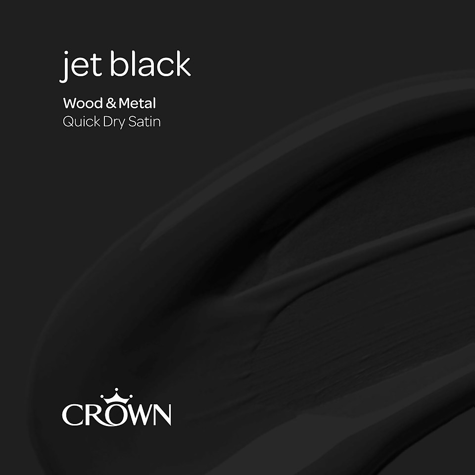 Crown Quick Dry Satin Paint Jet Black  - 750ml