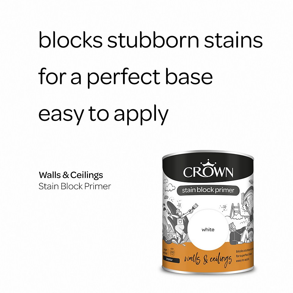 Crown Stain Block Primer White - 750ml